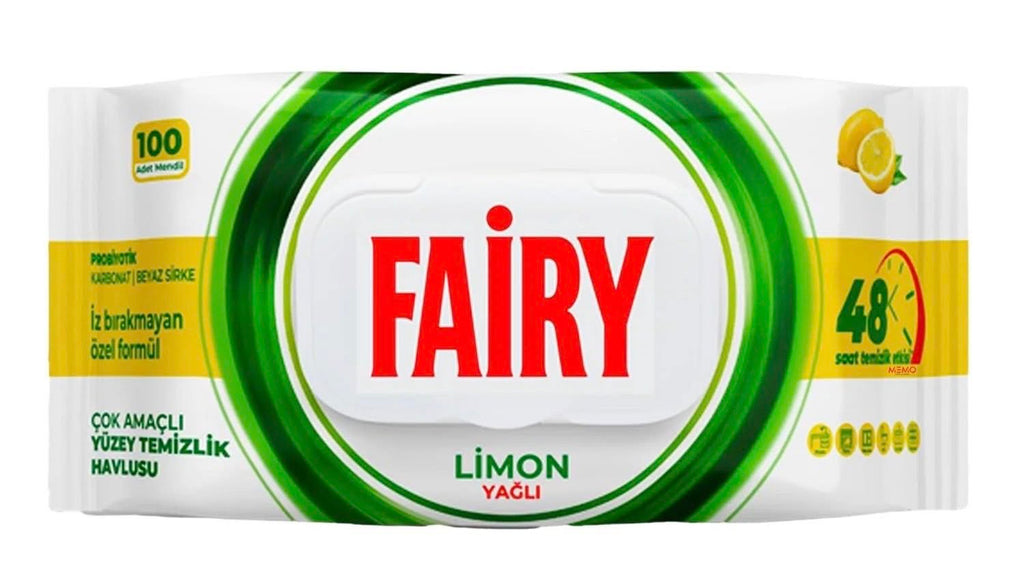 FAIRY Chusteczki czyszczące uniwersalne o zapachu cytryny 3x100 szt