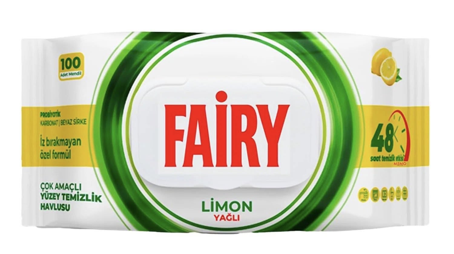 FAIRY Chusteczki czyszczące uniwersalne o zapachu cytryny 3x100 szt